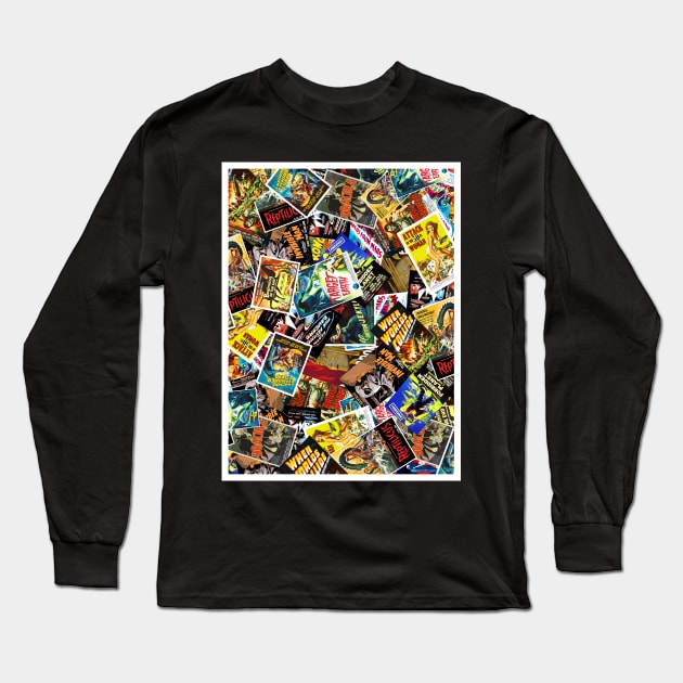 Vintage Movie Poster Collage #2 Long Sleeve T-Shirt by RockettGraph1cs